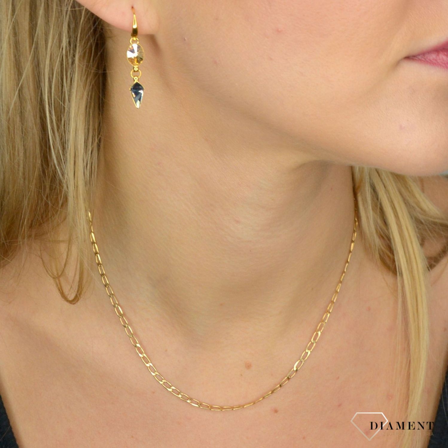 Złoty łańcuszek 585 o szerokości 3 mm DIA-LAN-1232-585 3mm.jpg